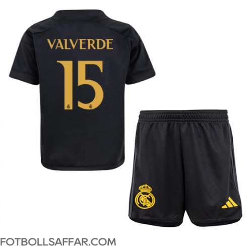 Real Madrid Federico Valverde #15 Tredje Dräkt Barn 2023-24 Kortärmad (+ Korta byxor)